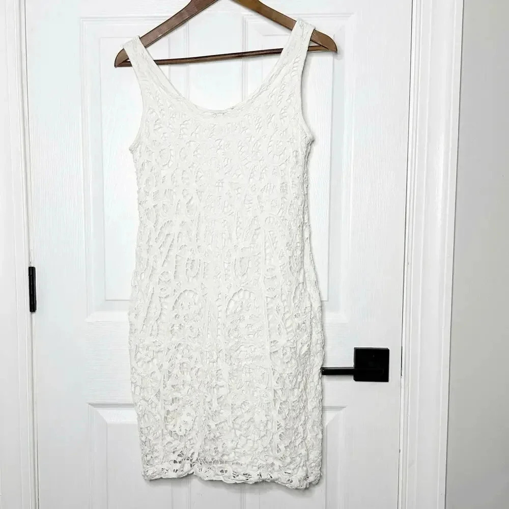 BANANA REPUBLIC Size 8 Sleeveless Lace Shift Mini Dress